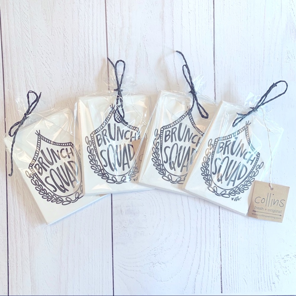 NEW Wooden Brunch Squad Magnets set of 4
